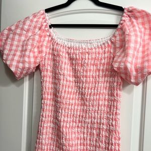 Pink Lily x Natalie Kennedy pink gingham dress